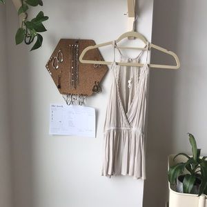 LA Hearts detailed deep v tank top